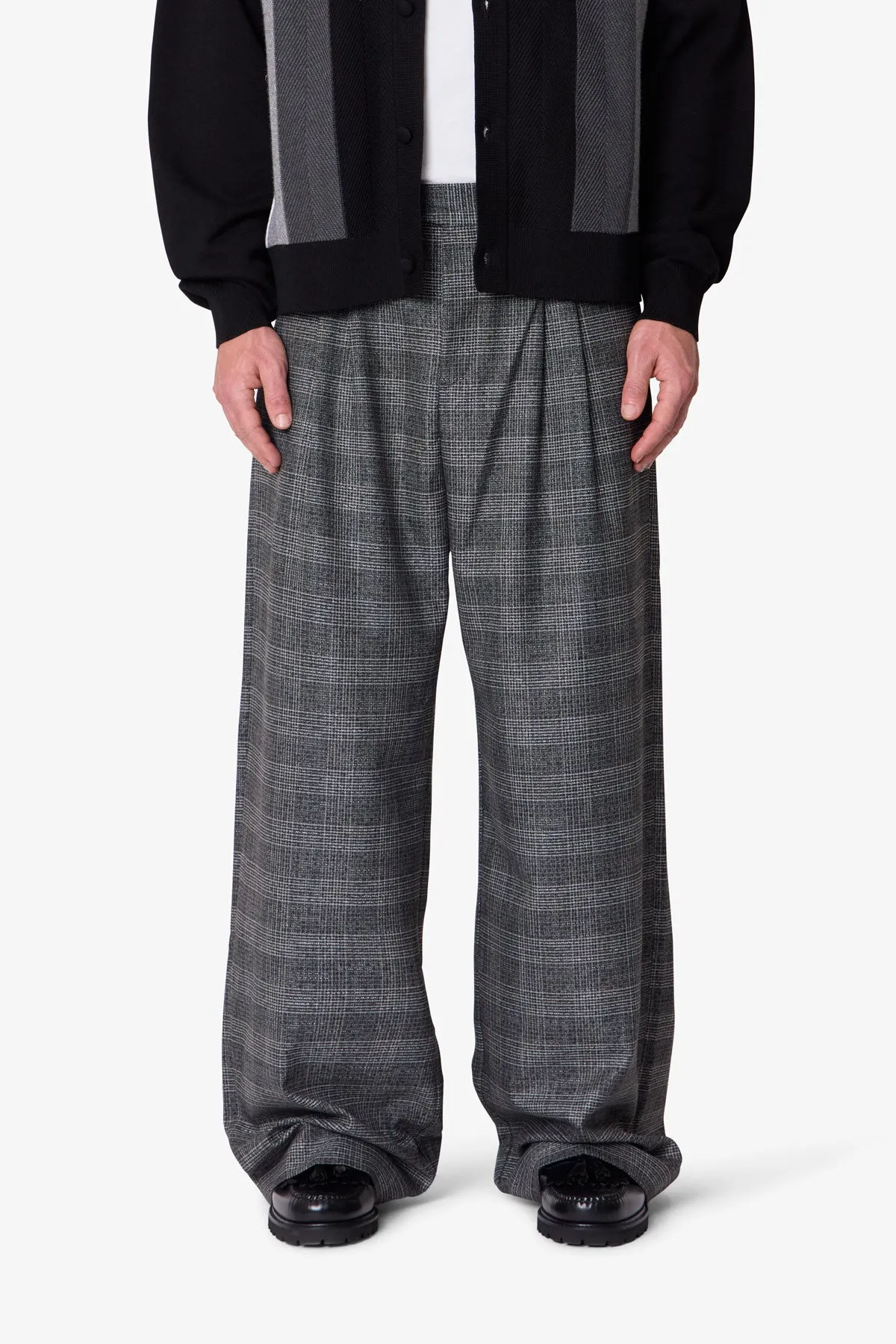 Plaid Barrel Trouser Pants - Grey sold by MNML product image thumbnail 3