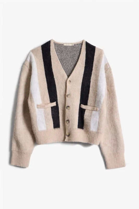 Striped Mohair Cardigan Sweater - Tan sold by MNML