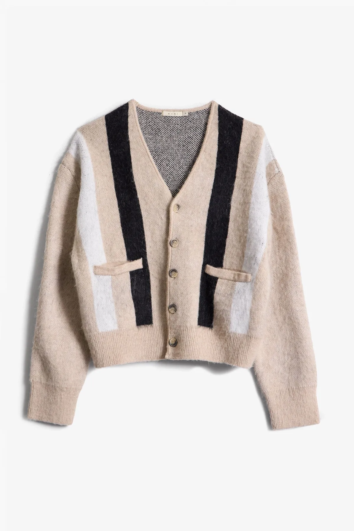 Striped Mohair Cardigan Sweater - Tan sold by MNML