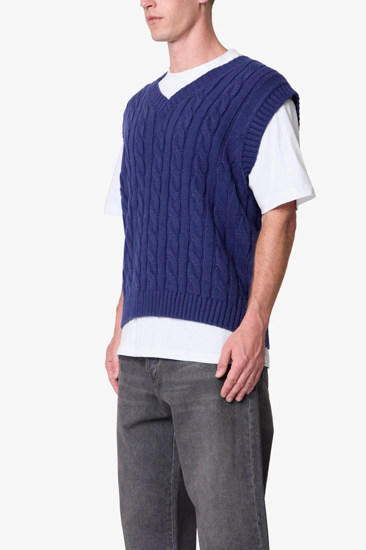 Knit Vest - Navy sold by MNML product image thumbnail 4