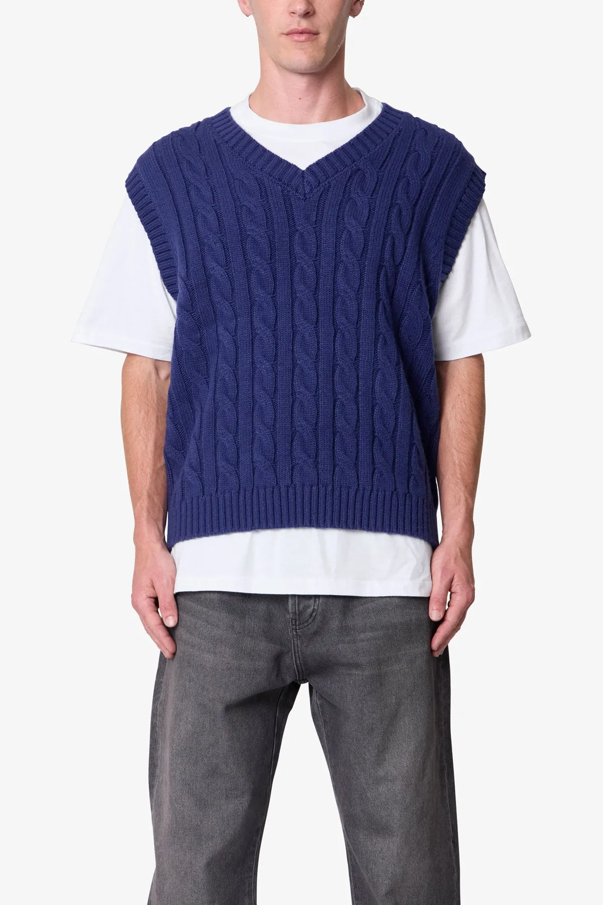 Knit Vest - Navy sold by MNML product image thumbnail 3