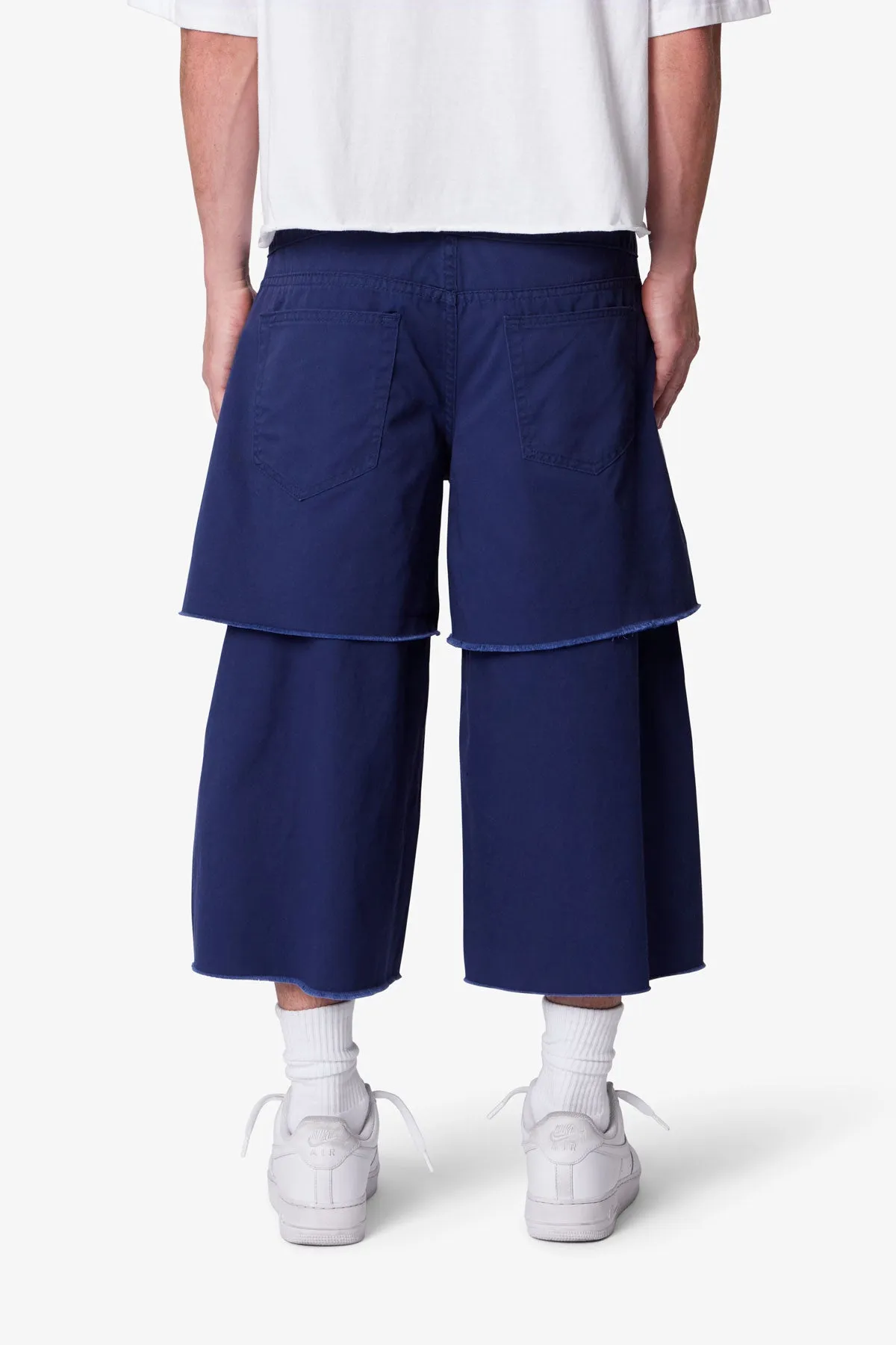 Ultra Baggy Inside Out Shorts - Navy sold by MNML product image thumbnail 5