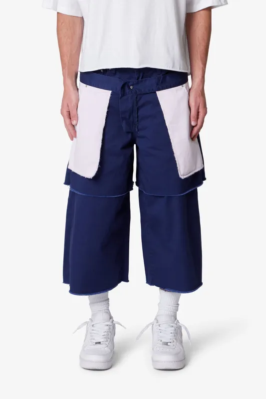 Ultra Baggy Inside Out Shorts - Navy sold by MNML