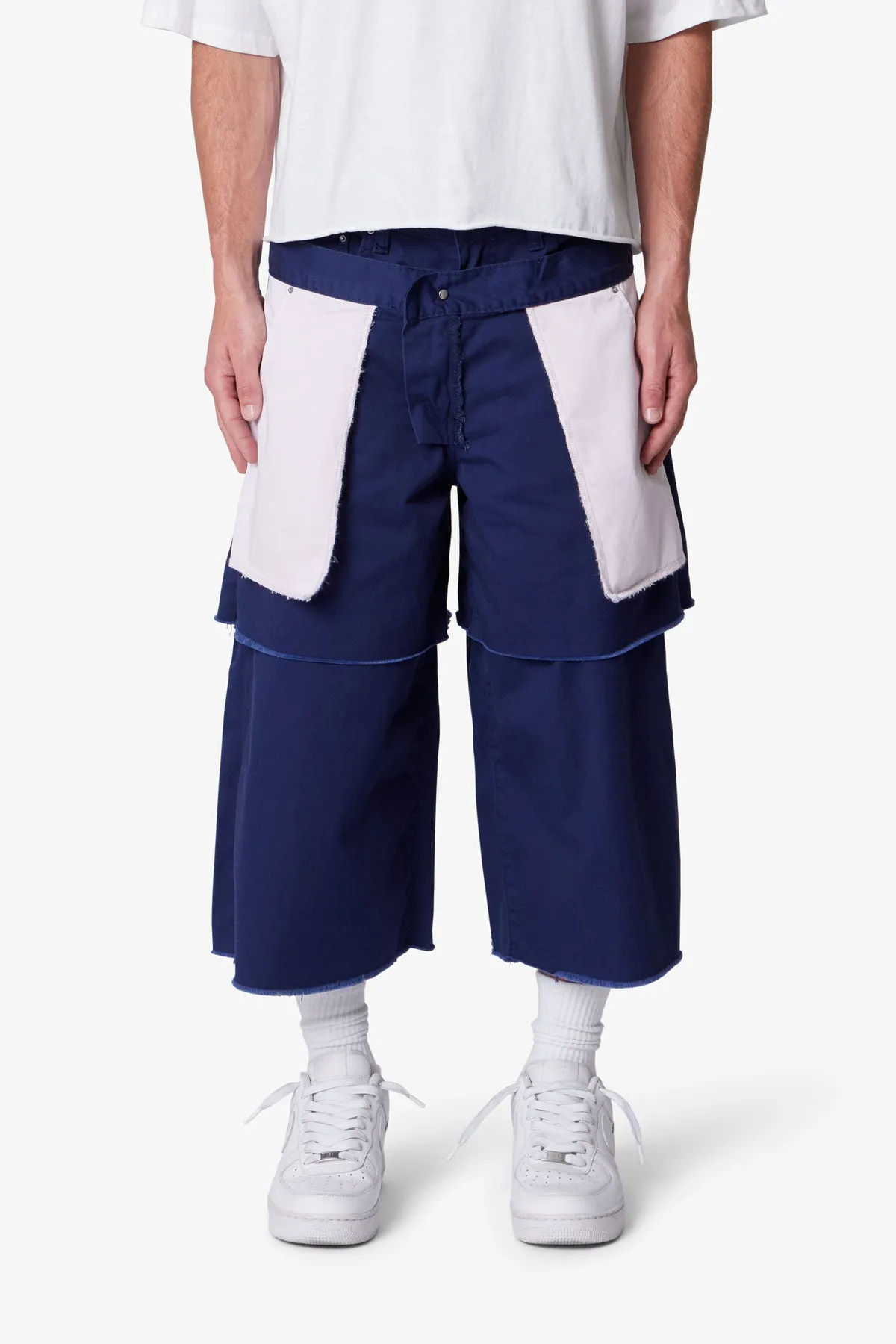 Ultra Baggy Inside Out Shorts - Navy sold by MNML