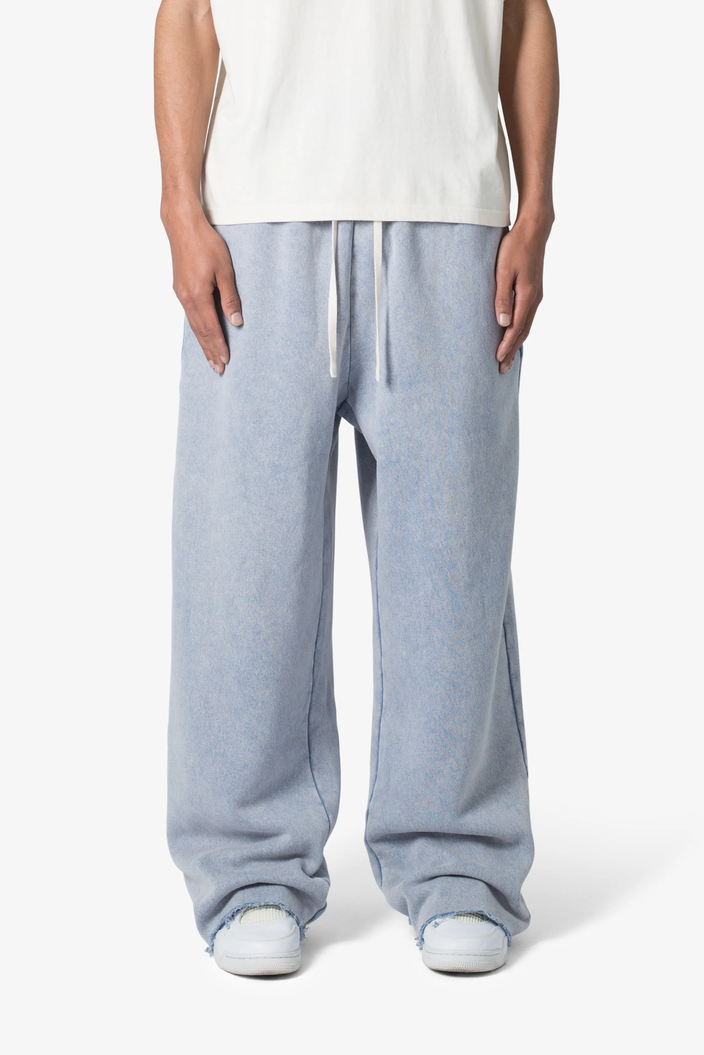 Washed Ultra Baggy Sweatpants - Washed Light Blue sold by MNML