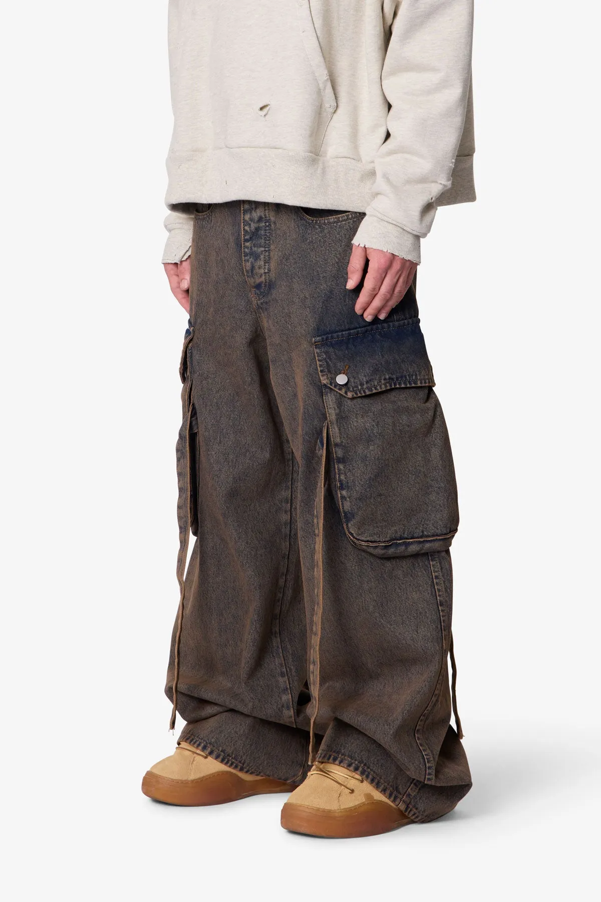 Washed Cargo Pants - Washed Brown sold by MNML product image thumbnail 3