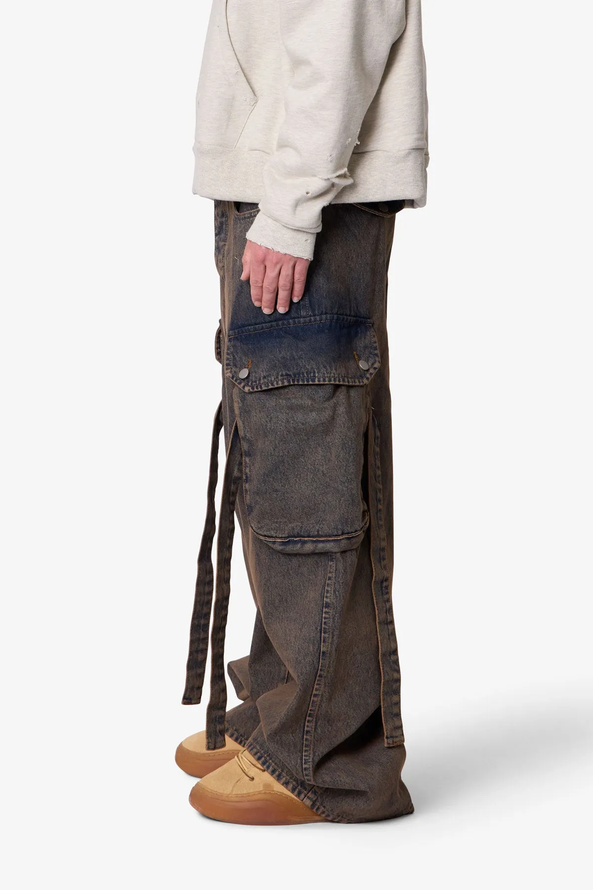 Washed Cargo Pants - Washed Brown sold by MNML product image thumbnail 4