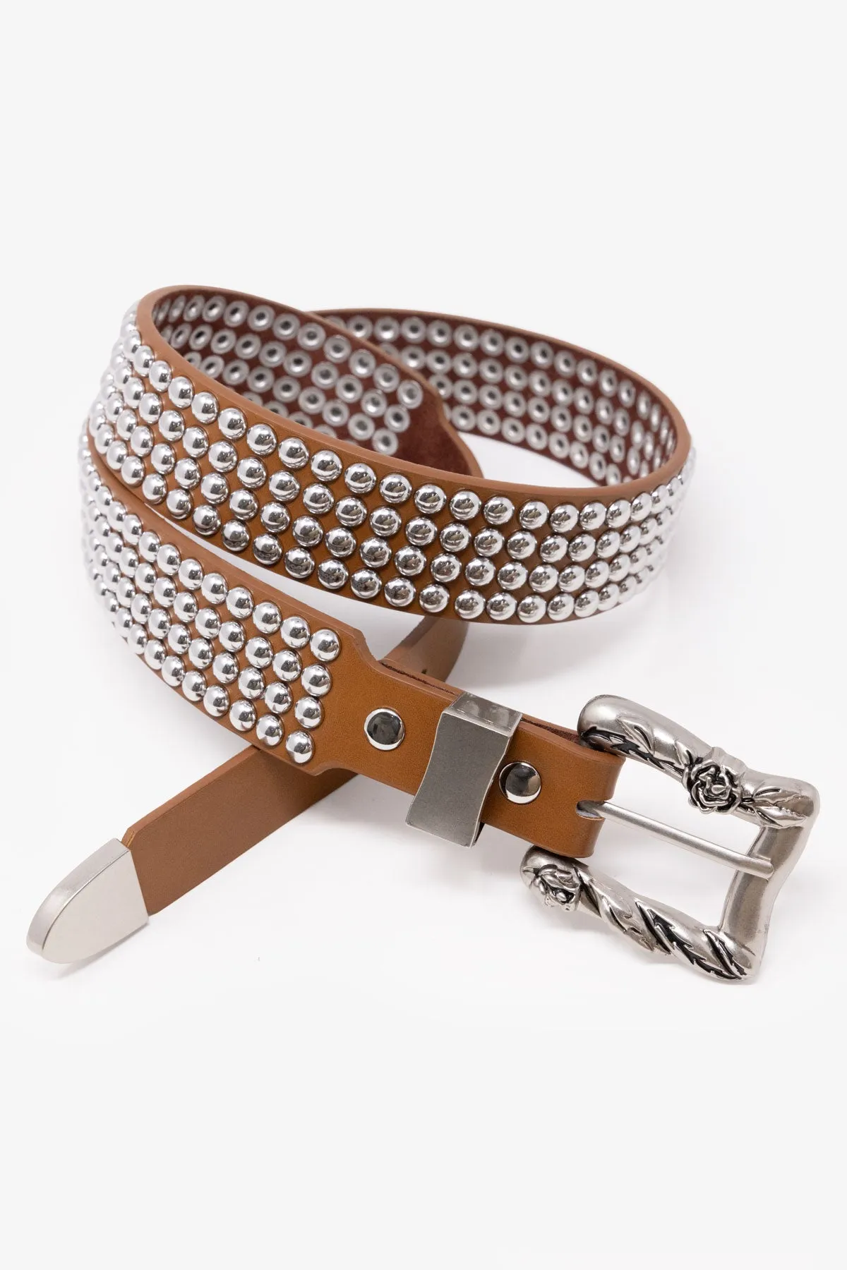 Vintage Studded Belt - Brown sold by MNML product image thumbnail 2