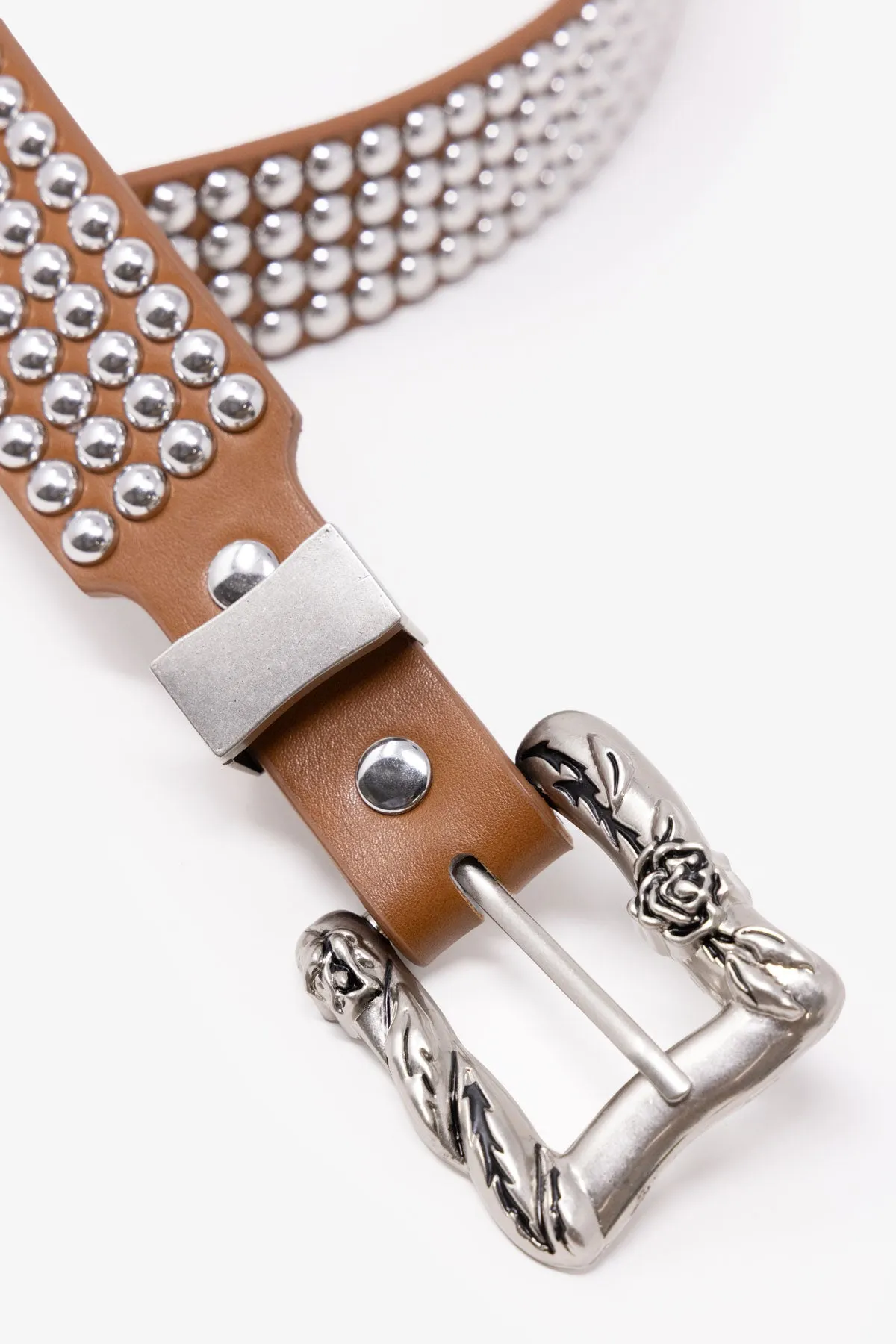 Vintage Studded Belt - Brown sold by MNML product image thumbnail 3
