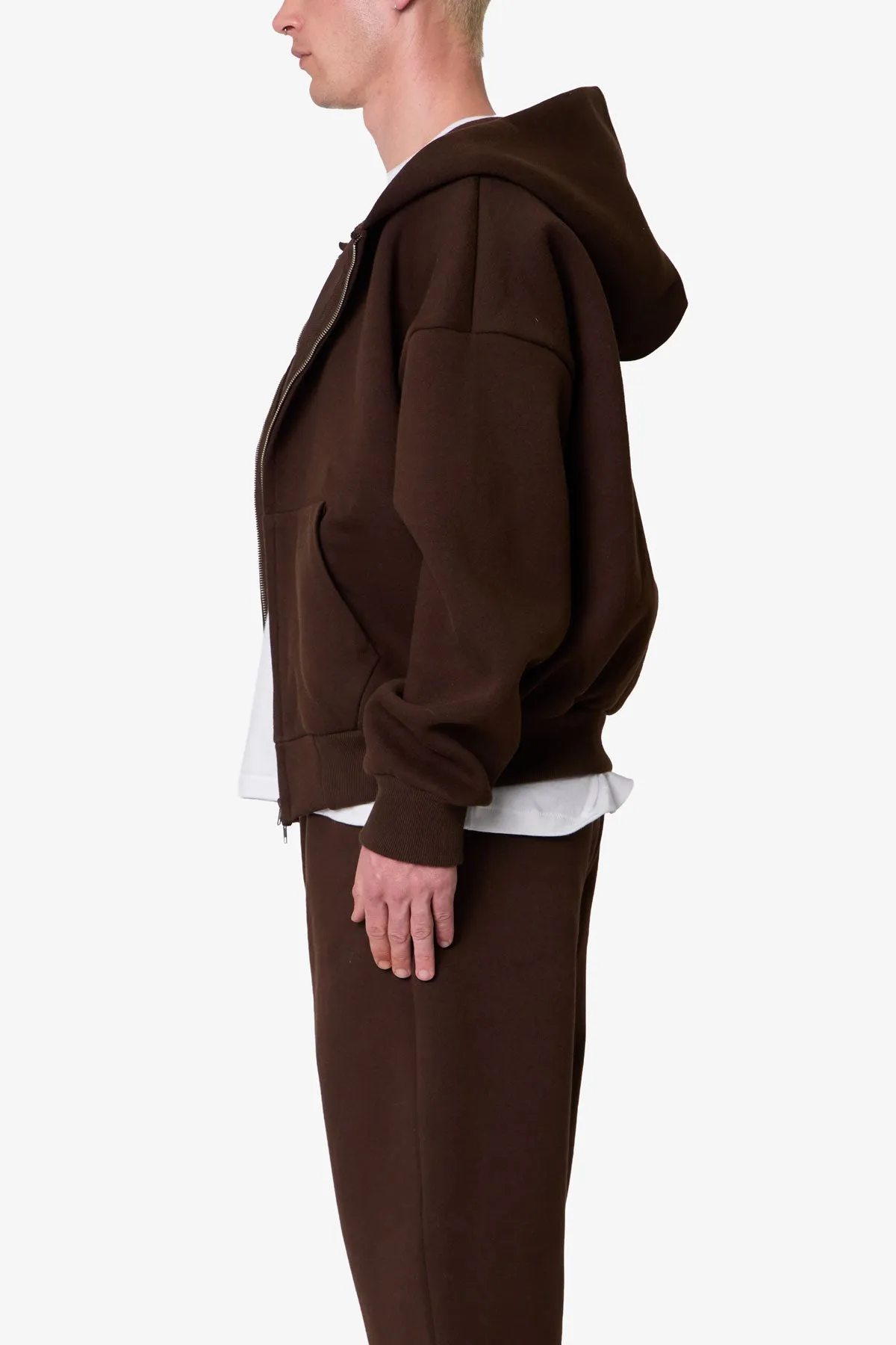 Stiff Lounge Zip Up Hoodie - Brown sold by MNML product image thumbnail 4