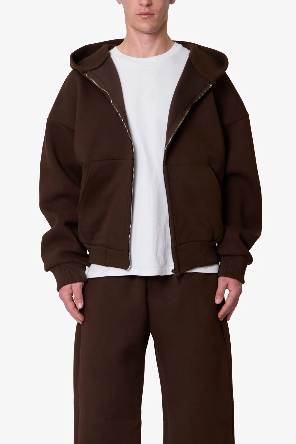 Stiff Lounge Zip Up Hoodie - Brown sold by MNML