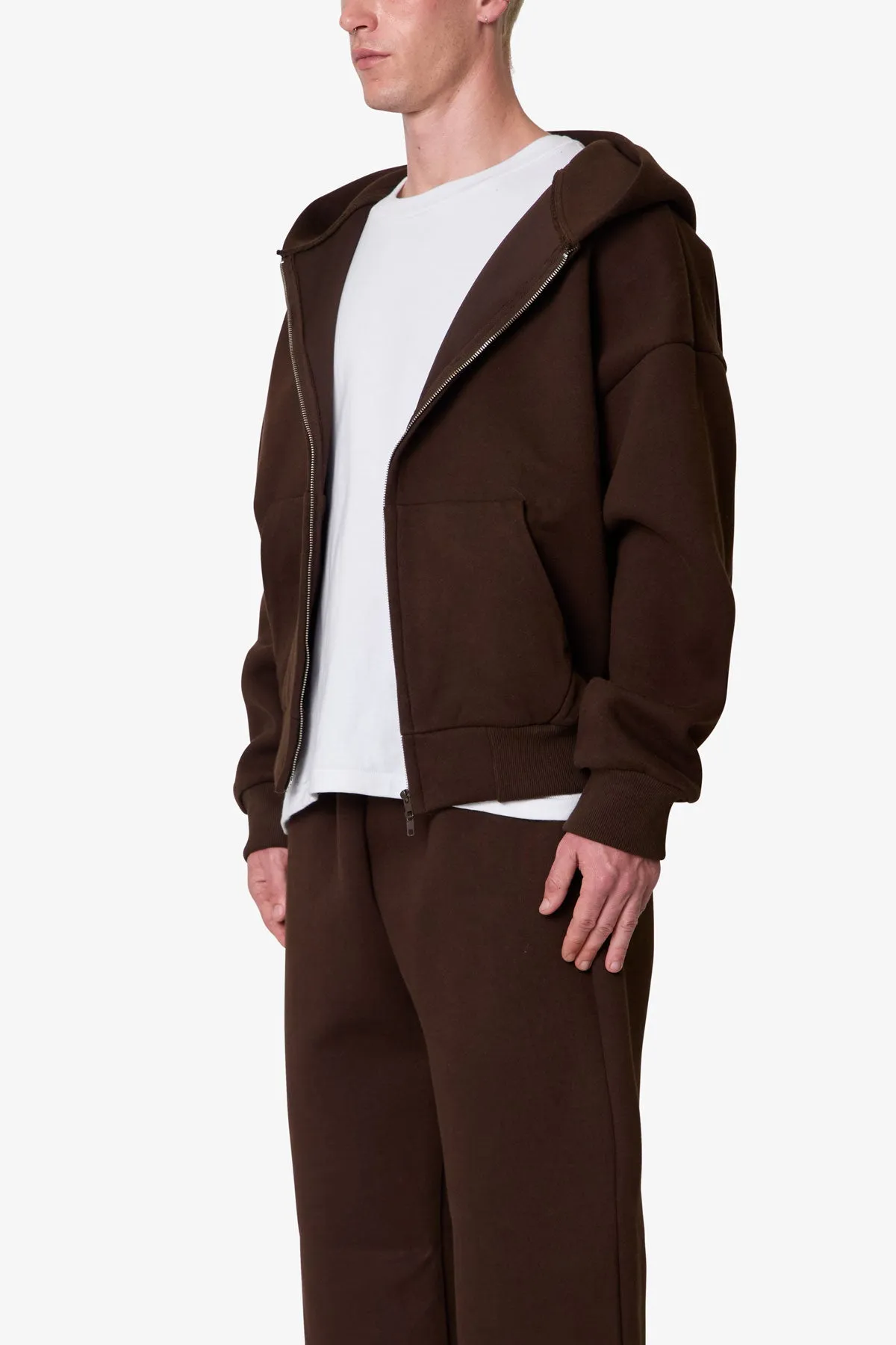 Stiff Lounge Zip Up Hoodie - Brown sold by MNML product image thumbnail 3
