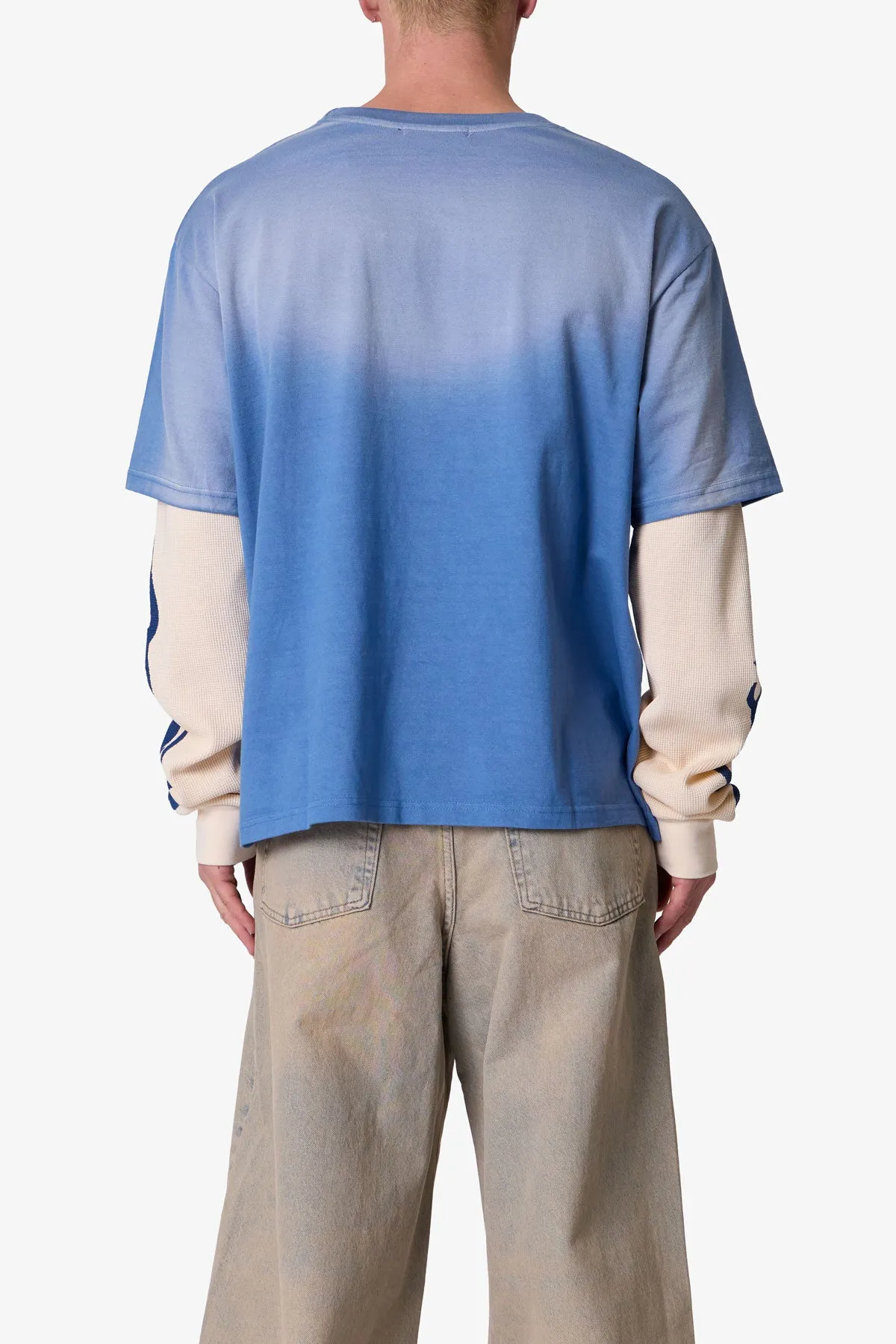 Layered Flame Pocket L/S Tee - Washed Blue sold by MNML product image thumbnail 5