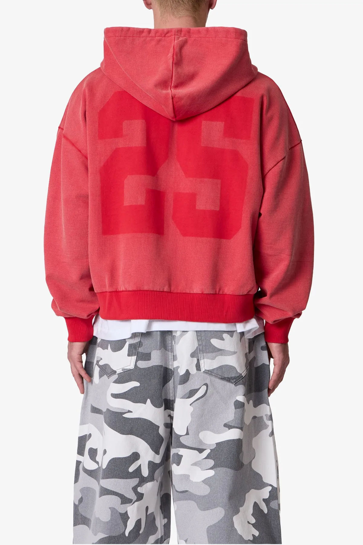 Vintage Zip Up Hoodie - Washed Red sold by MNML product image thumbnail 5