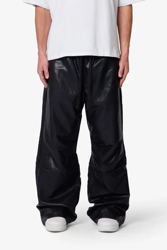 Leather Ultra Baggy Sweatpants - Black sold by MNML