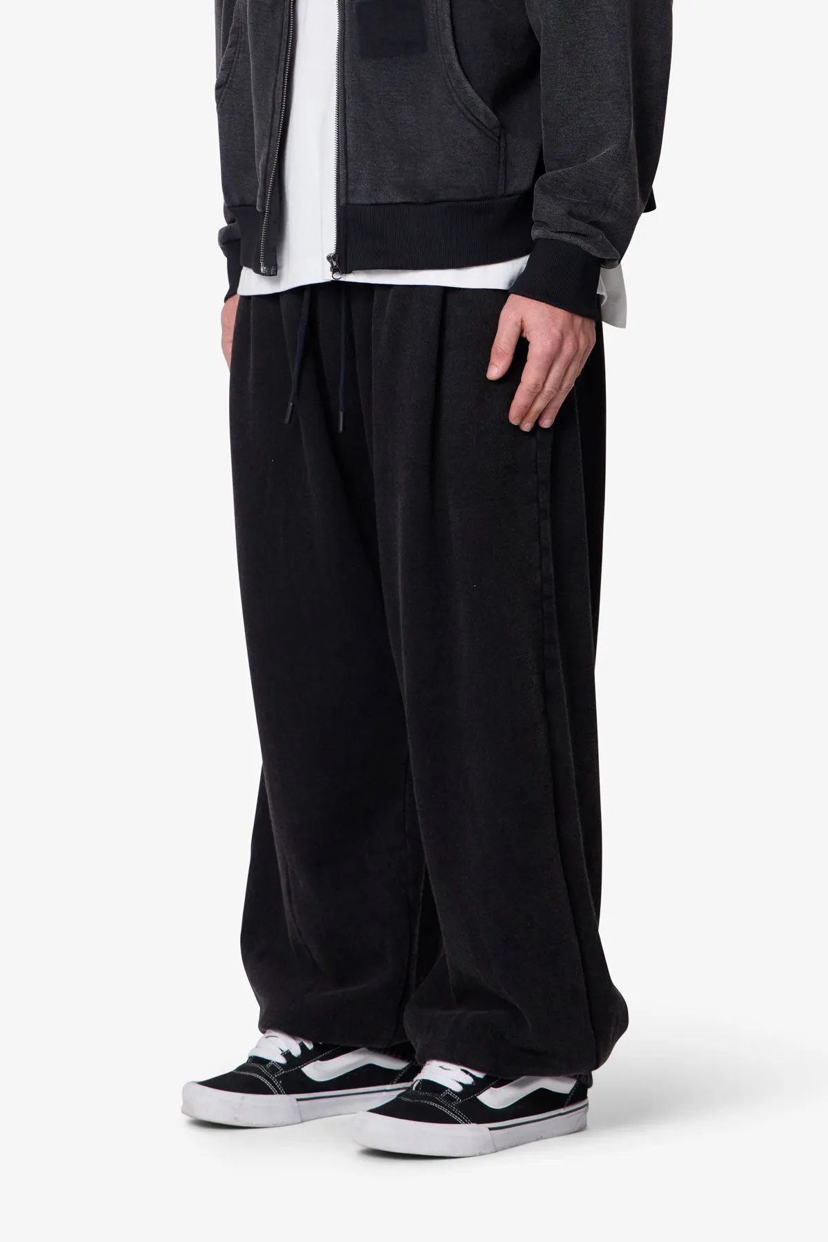 Cinched Baggy Sweatpants - Washed Black sold by MNML product image thumbnail 3