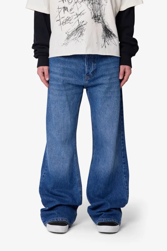 Kick Flare Denim - Blue sold by MNML