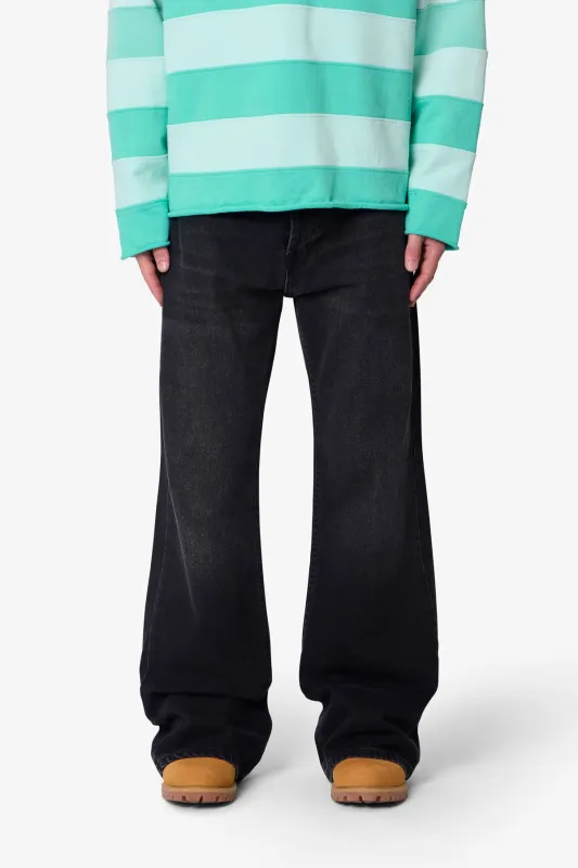 Kick Flare Denim - Washed Black sold by MNML