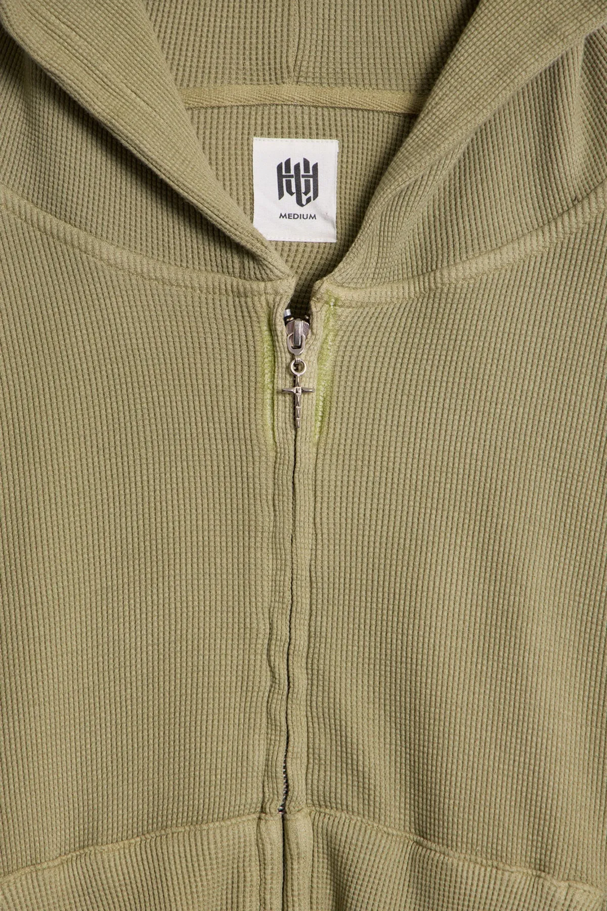 Double Layered Thermal Hoodie - Washed Olive sold by MNML product image thumbnail 4
