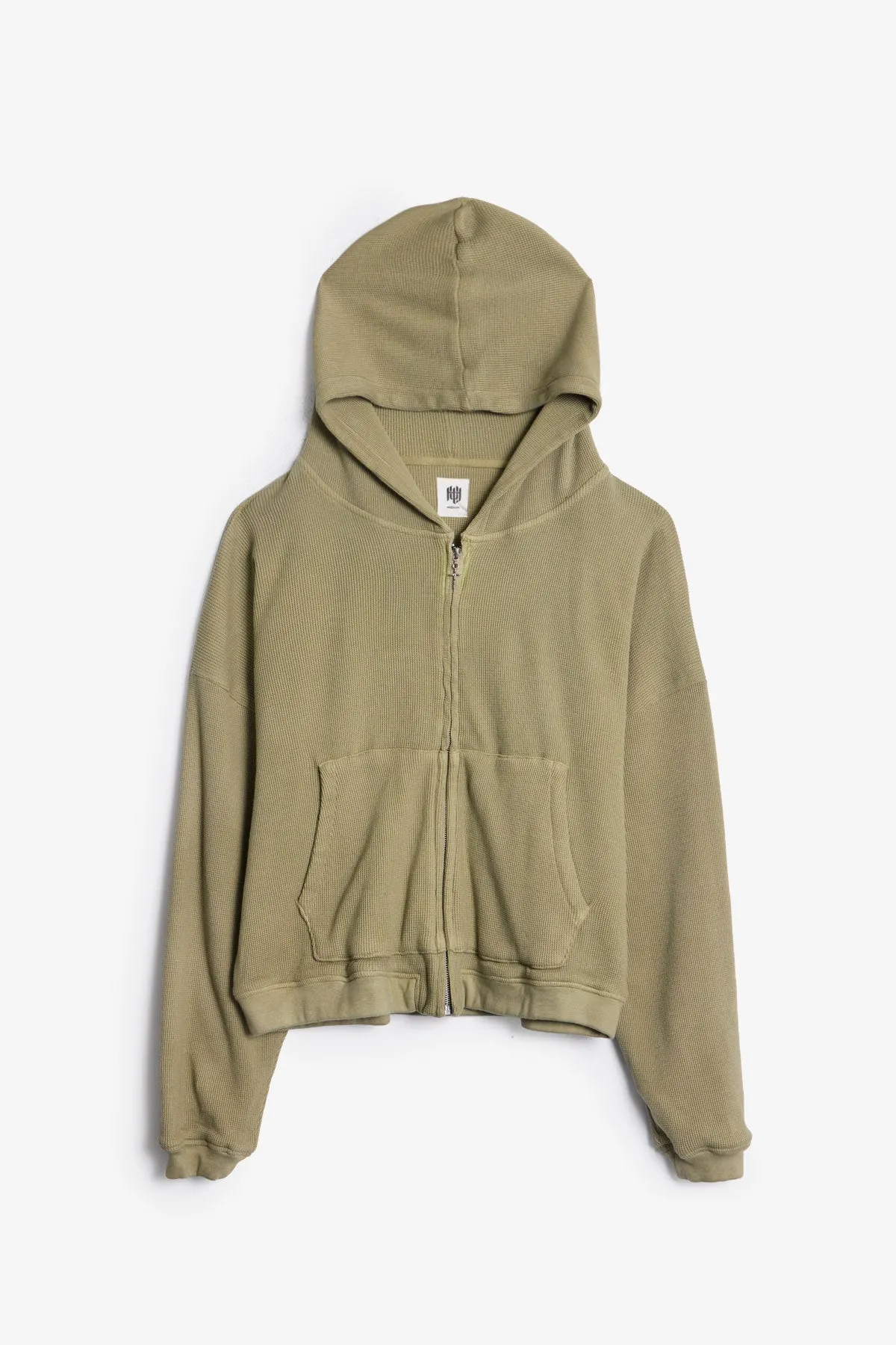 Double Layered Thermal Hoodie - Washed Olive sold by MNML