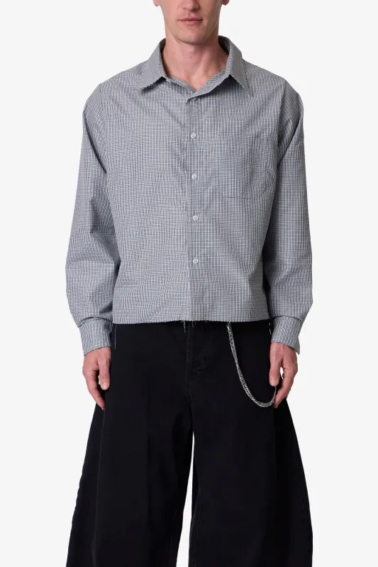 L/S Plaid Poplin Shirt - Grey sold by MNML