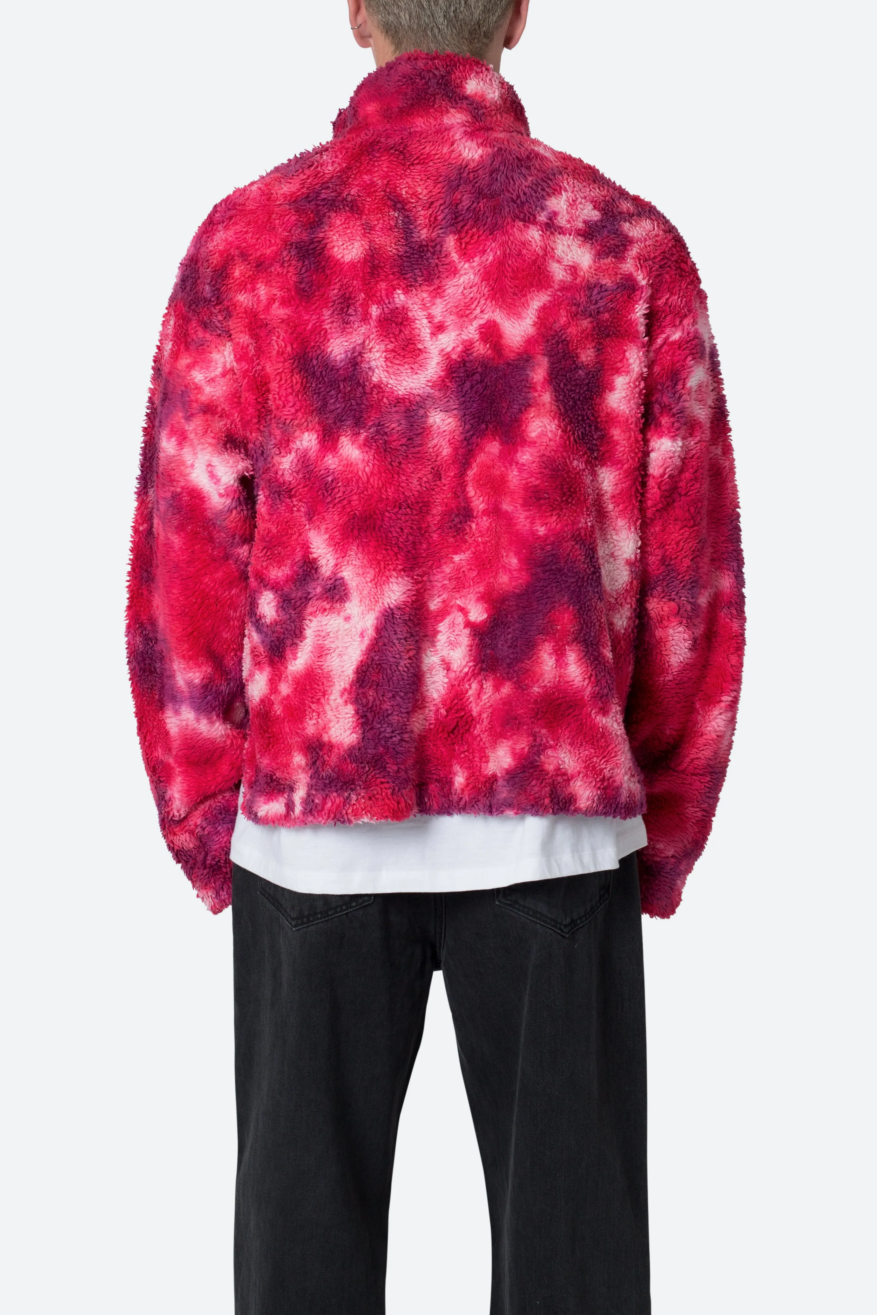 Tie Dye Sherpa Pullover Sweater - Magenta sold by MNML product image thumbnail 5