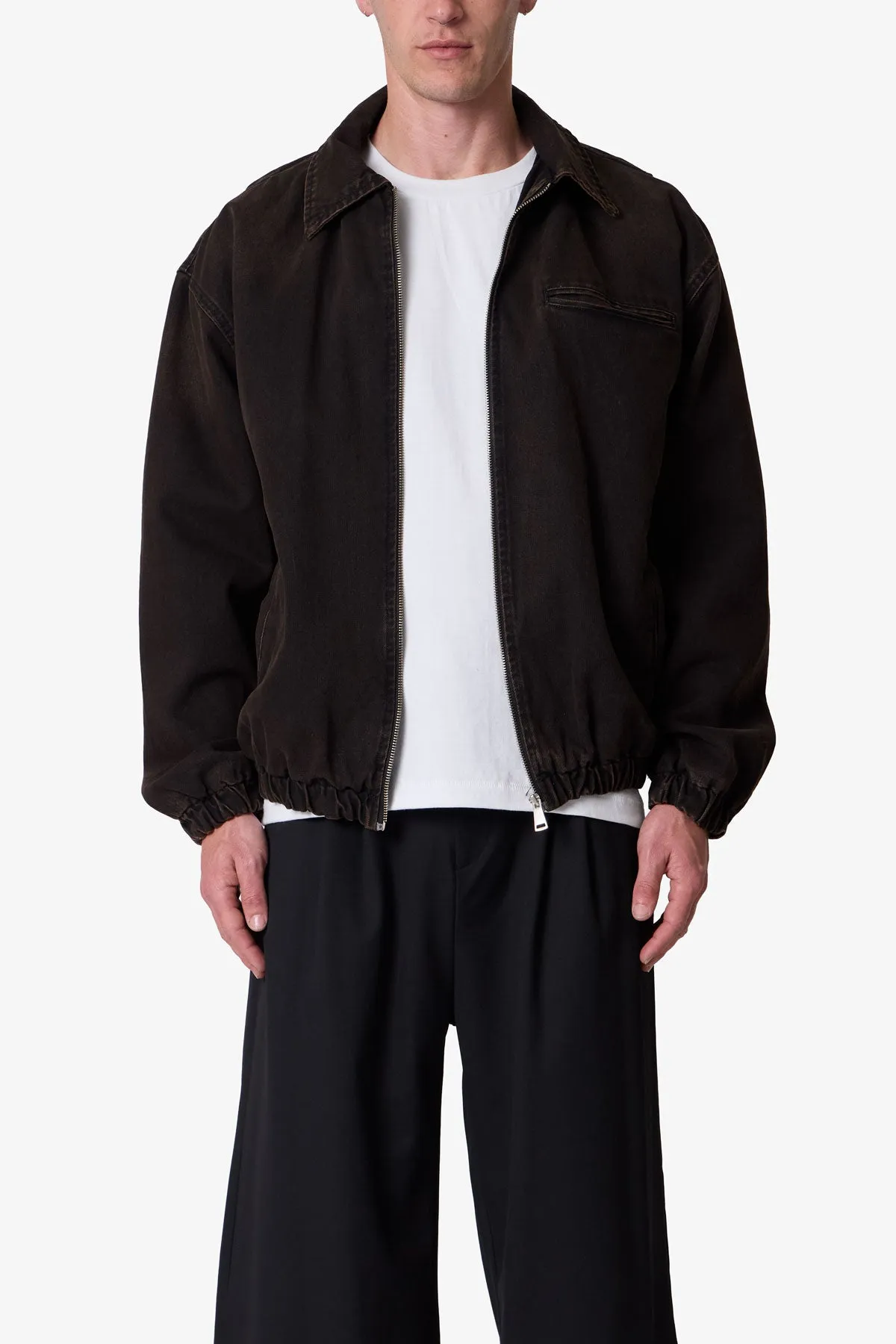 Collared Cinch jacket - Washed Black sold by MNML product image thumbnail 2