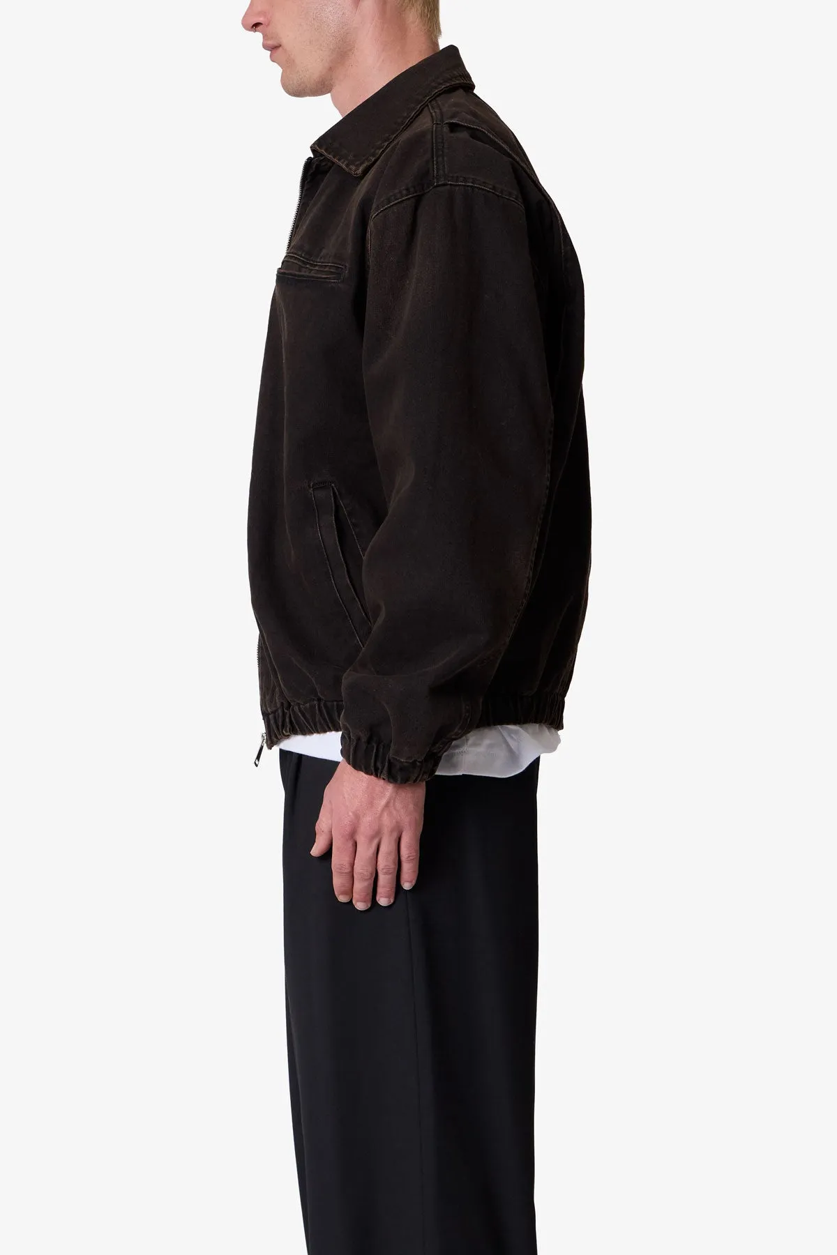 Collared Cinch jacket - Washed Black sold by MNML product image thumbnail 4