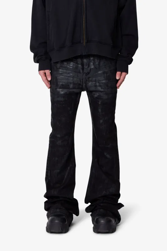 Super Stacked Denim - Waxed Black sold by MNML