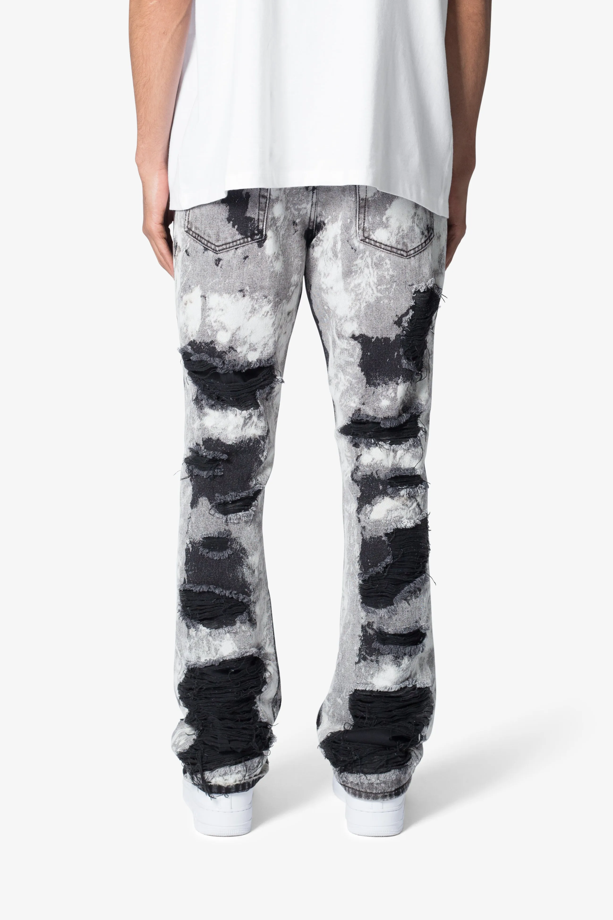 B668 Distressed Flare Denim - Light Grey sold by MNML product image thumbnail 5