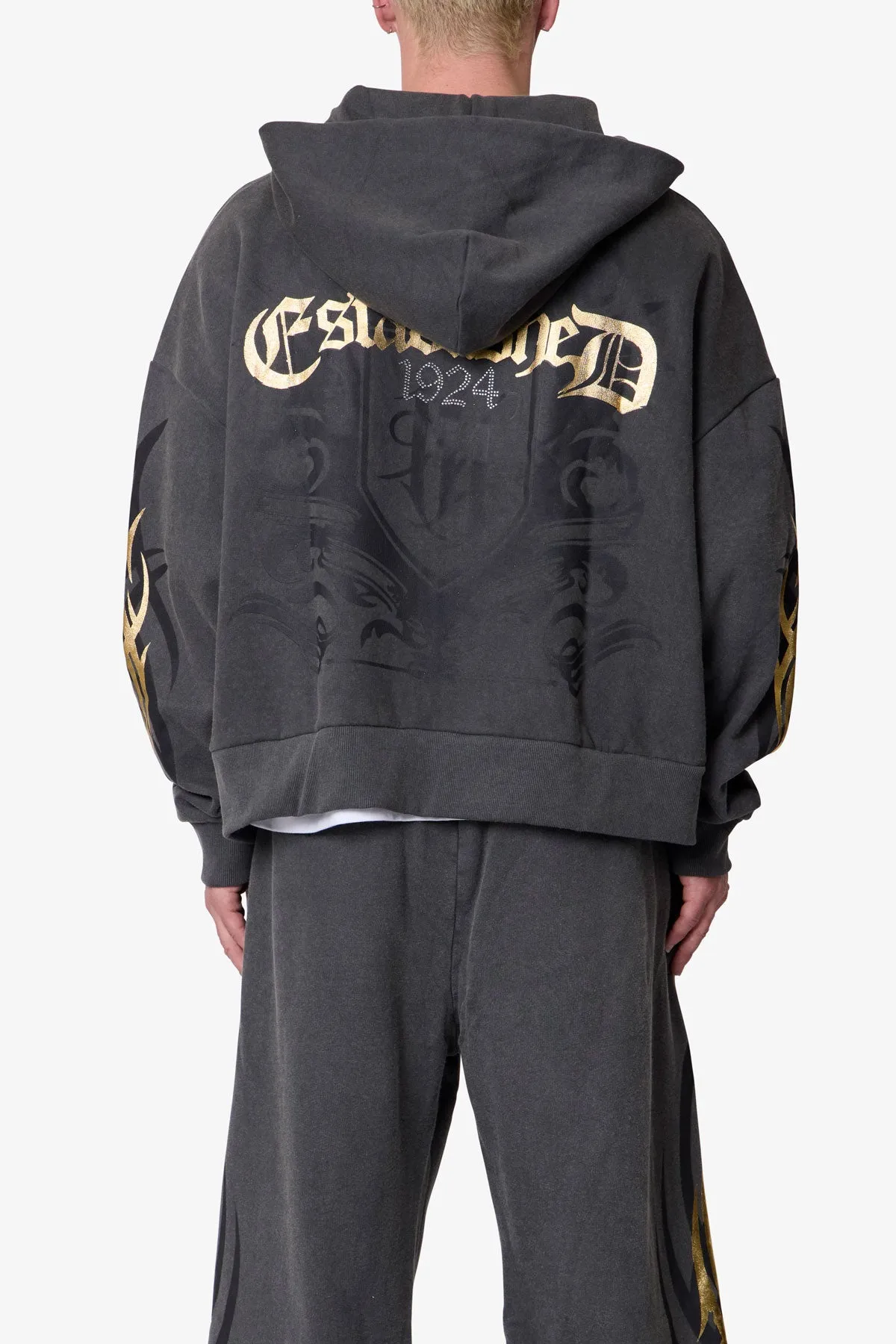 Gold Foil Tribal Hoodie - Washed Black sold by MNML product image thumbnail 5