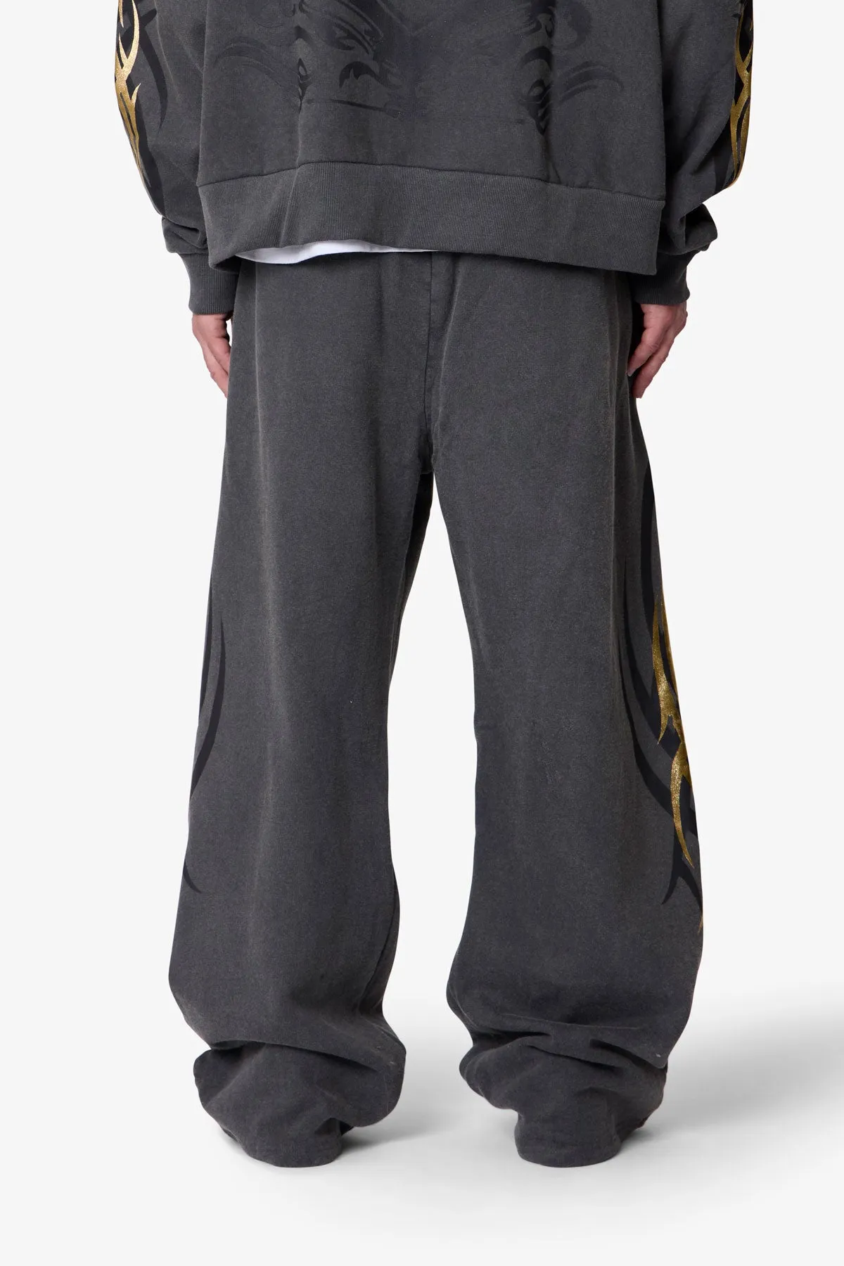 Gold Foil Tribal Sweatpants - Washed Black sold by MNML product image thumbnail 5