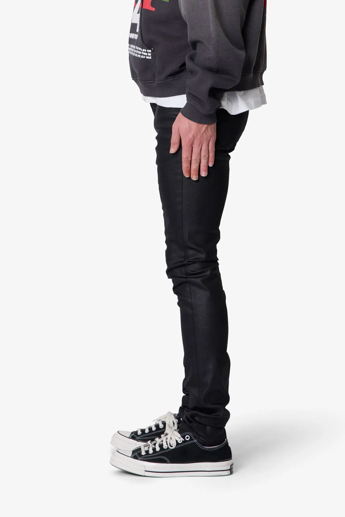 Skinny Waxed Denim - Black sold by MNML product image thumbnail 4