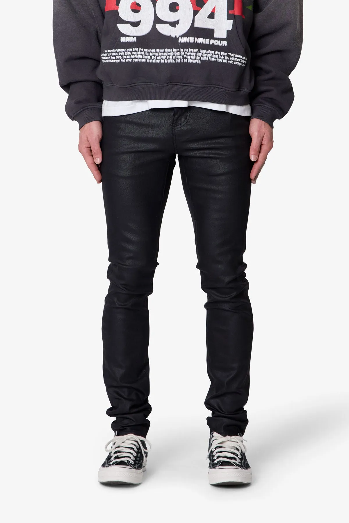 Skinny Waxed Denim - Black sold by MNML product image thumbnail 2