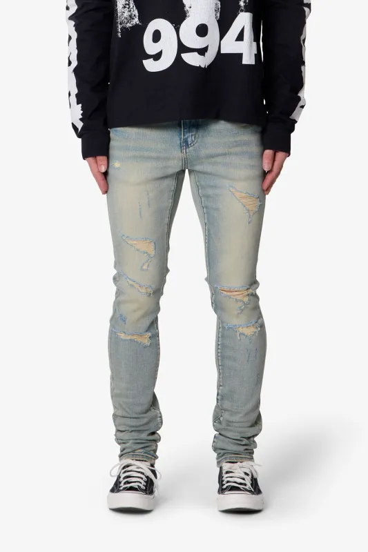 Skinny Distressed Denim - Vintage Blue sold by MNML