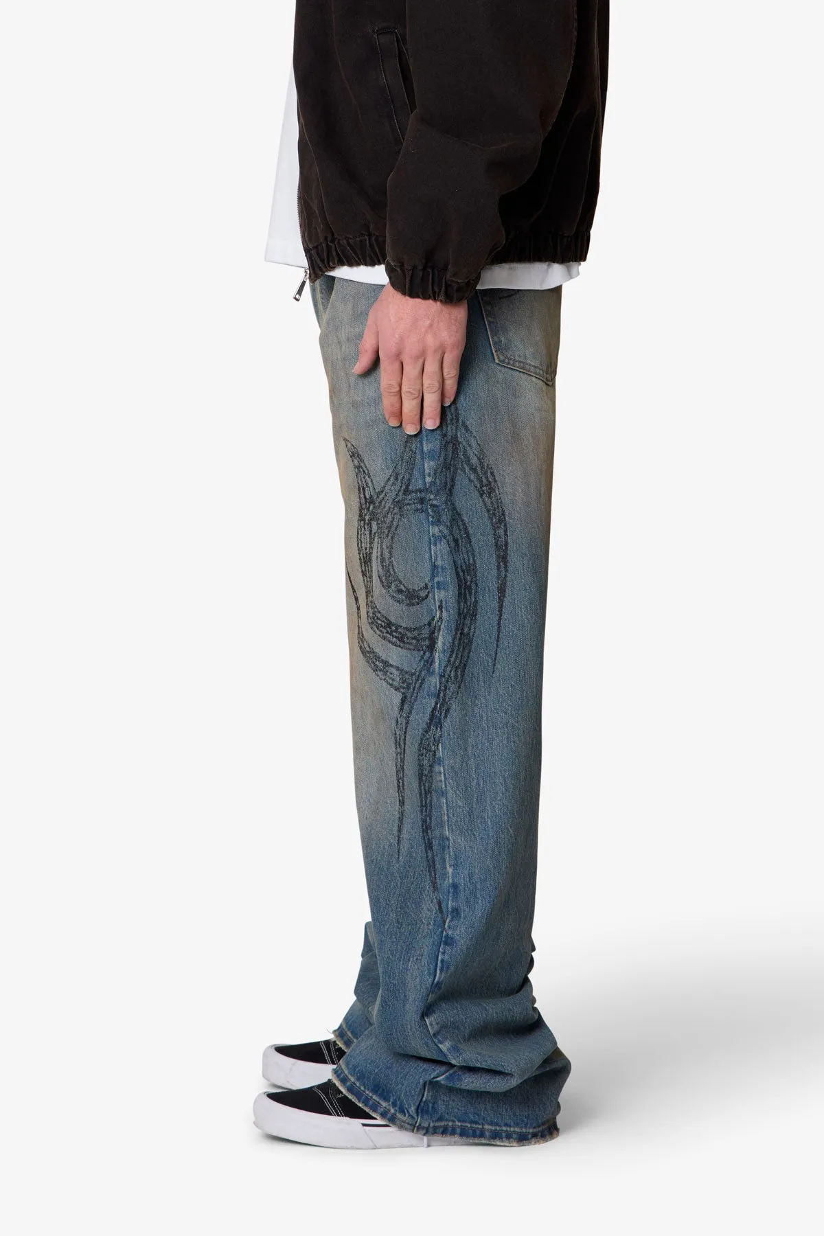 Ultra Wide Tribal Denim - Medium Blue sold by MNML product image thumbnail 4
