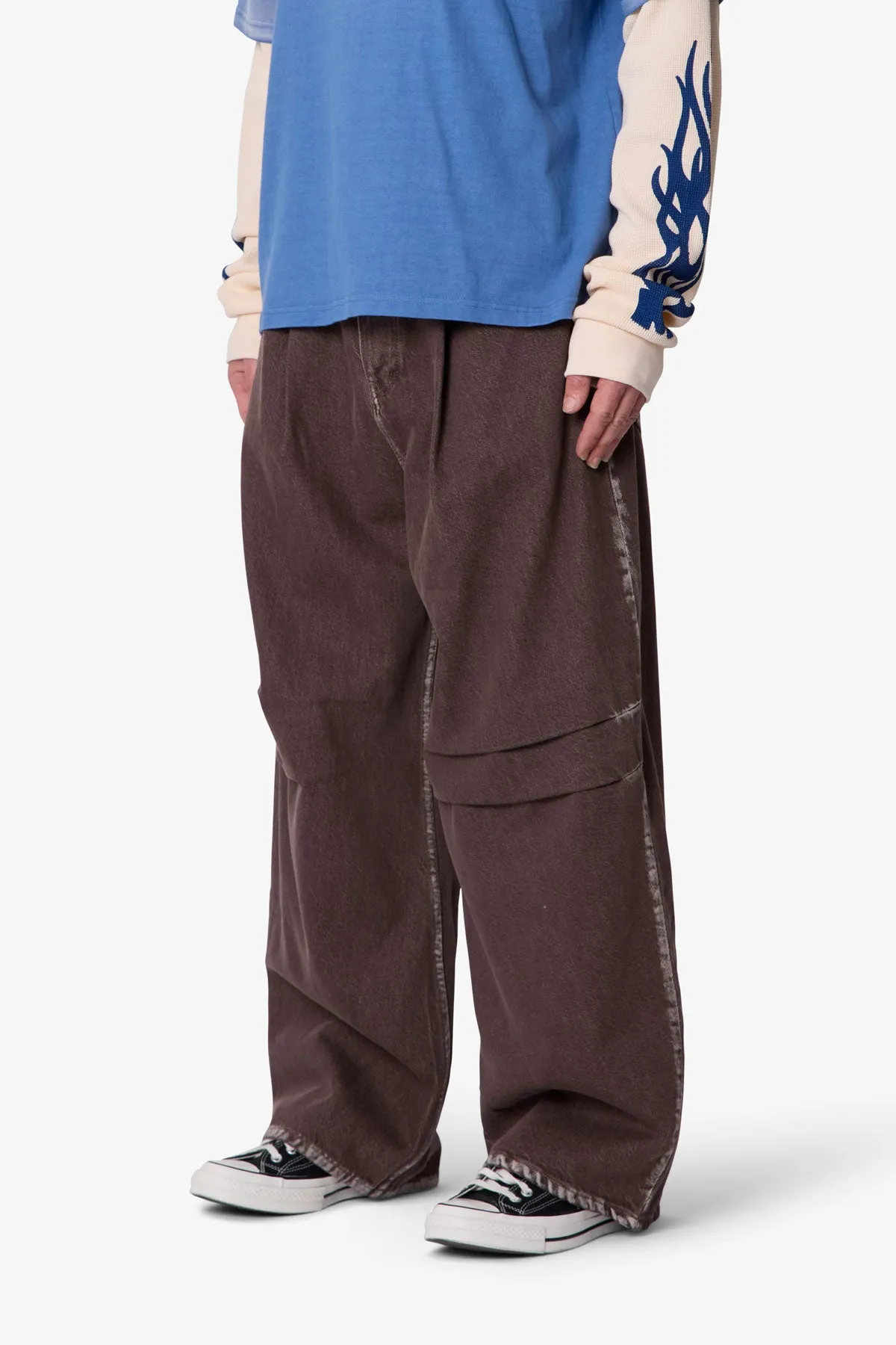 Raw Pleated Denim - Rinsed Brown sold by MNML product image thumbnail 3