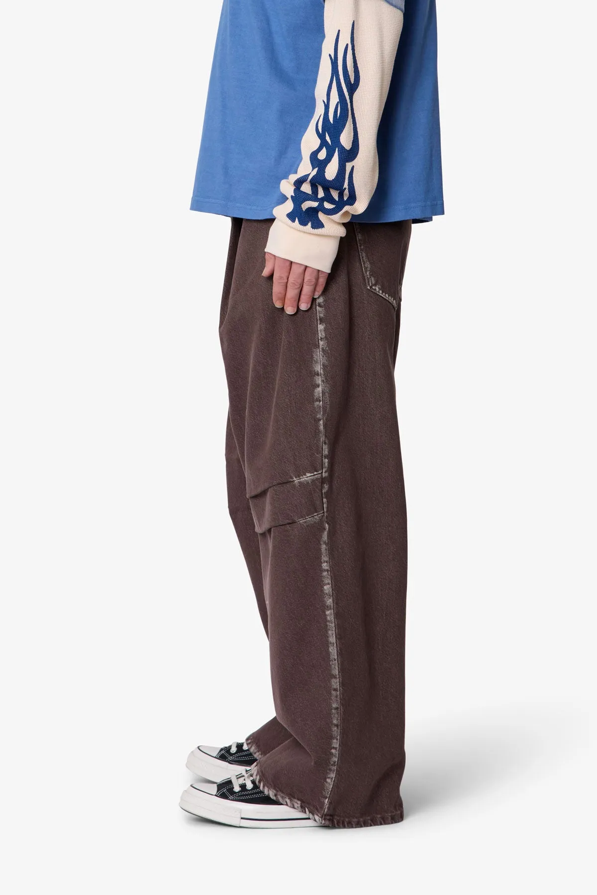 Raw Pleated Denim - Rinsed Brown sold by MNML product image thumbnail 4