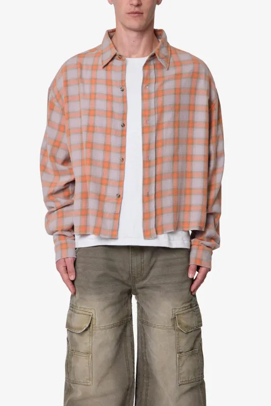 Vintage Cropped Flannel Shirt - Red sold by MNML