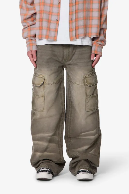 Double Knee Cargo Pants - Olive sold by MNML