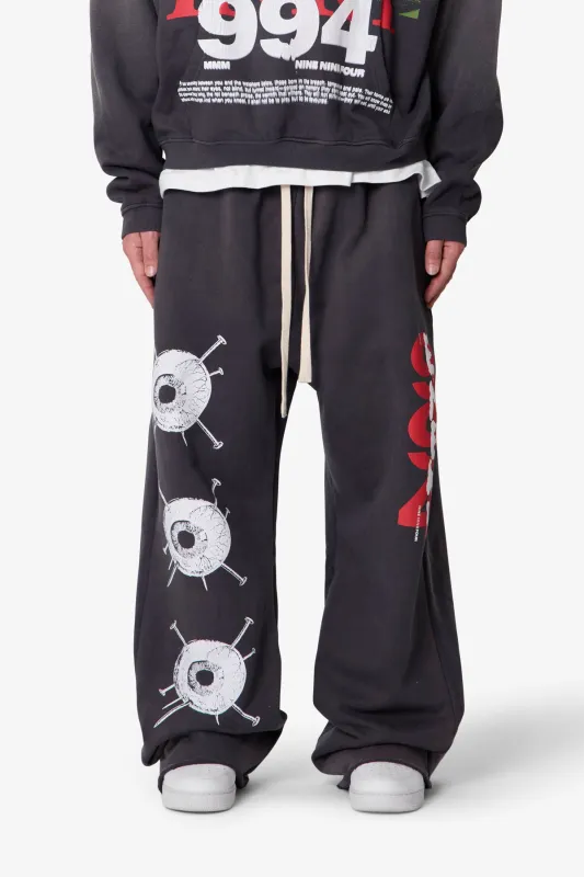 Ultra Baggy Enemy Sweatpants - Washed Black sold by MNML