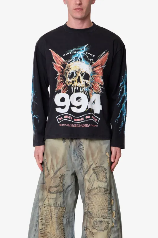 Gem Skull L/S Tee - Black sold by MNML