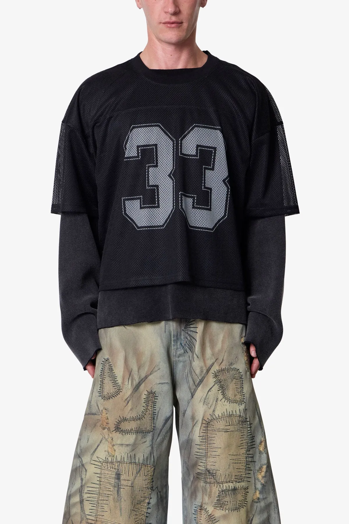 Football Mesh Jersey - Black sold by MNML product image thumbnail 2