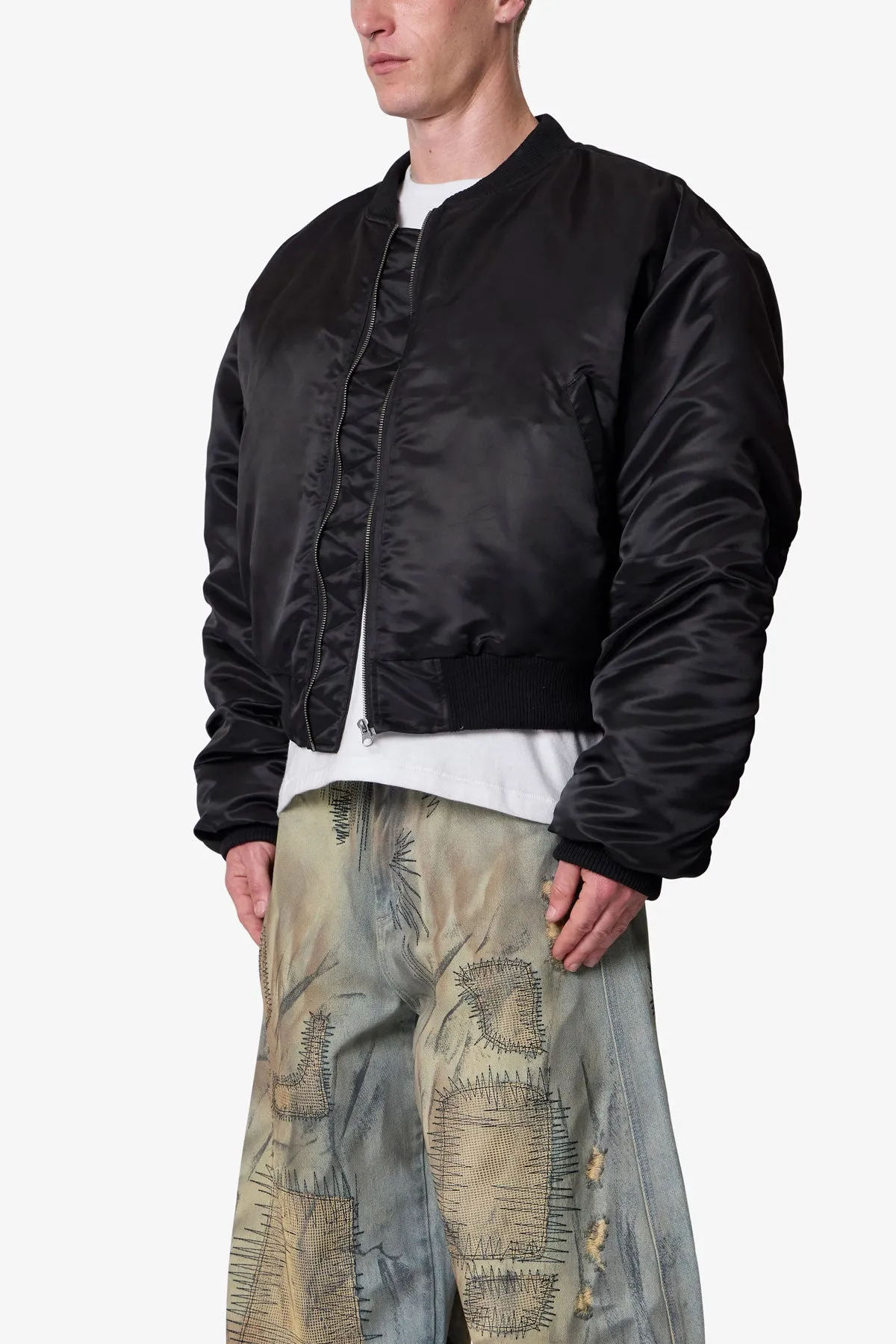 Oversized Bomber Jacket - Black sold by MNML product image thumbnail 3
