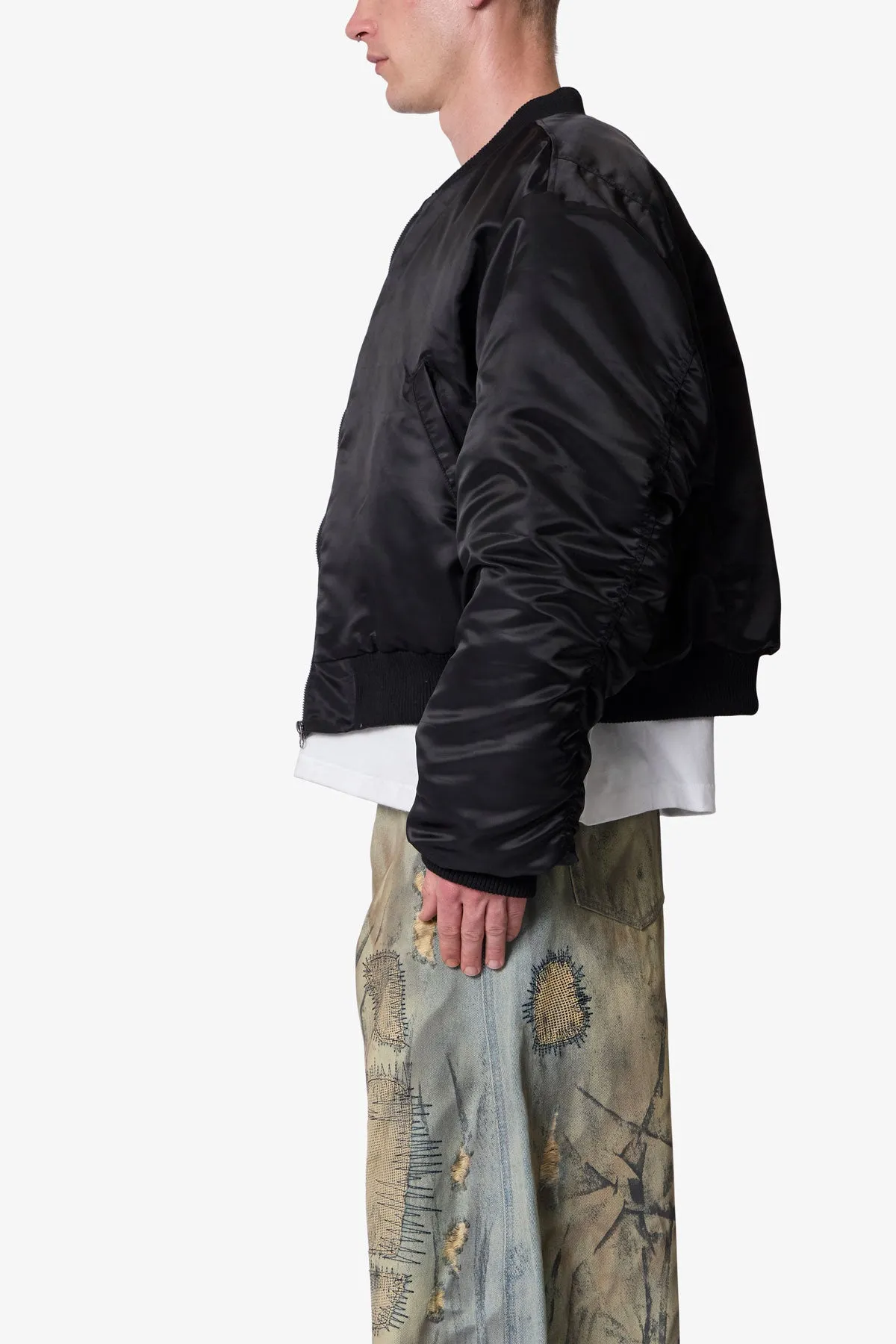 Oversized Bomber Jacket - Black sold by MNML product image thumbnail 4