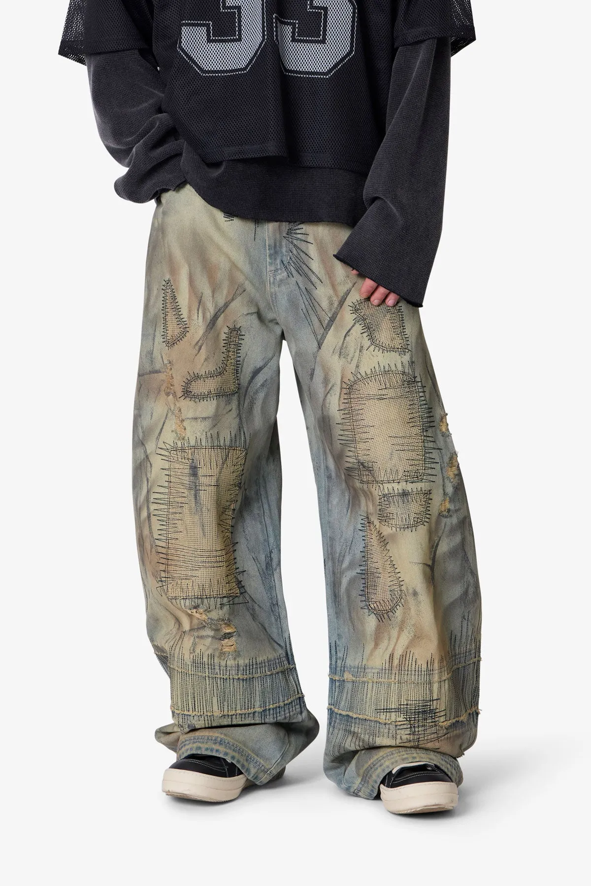 Stitched Barrel Denim - Vintage Blue sold by MNML product image thumbnail 5