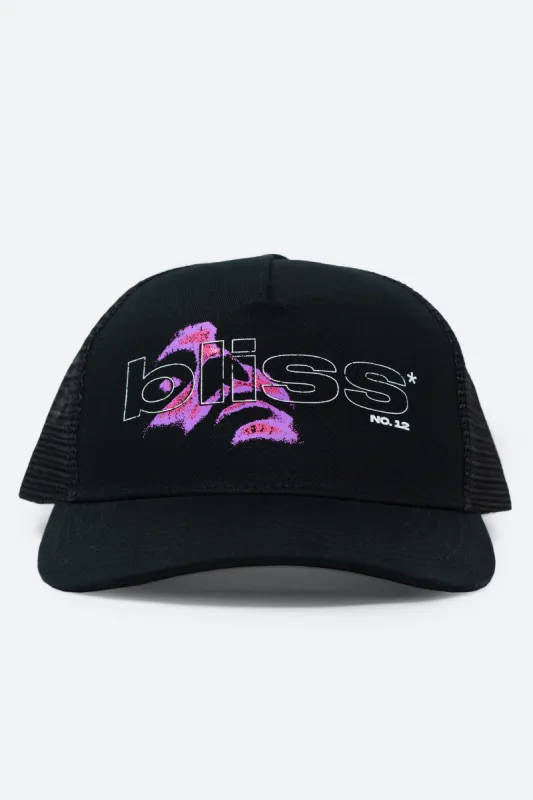 Bliss Trucker Hat - Black/Purple sold by MNML