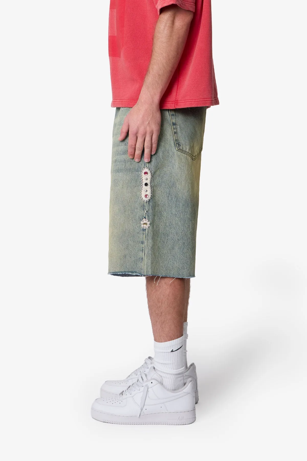 Baggy Mojave Denim Shorts - Blue sold by MNML product image thumbnail 5