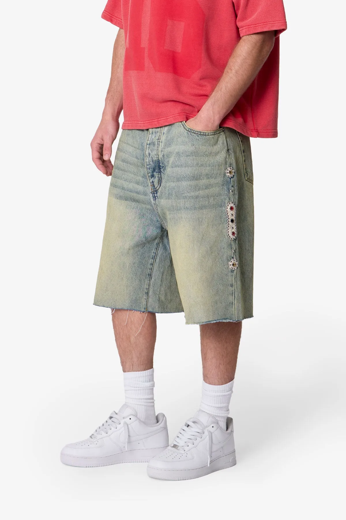 Baggy Mojave Denim Shorts - Blue sold by MNML product image thumbnail 2