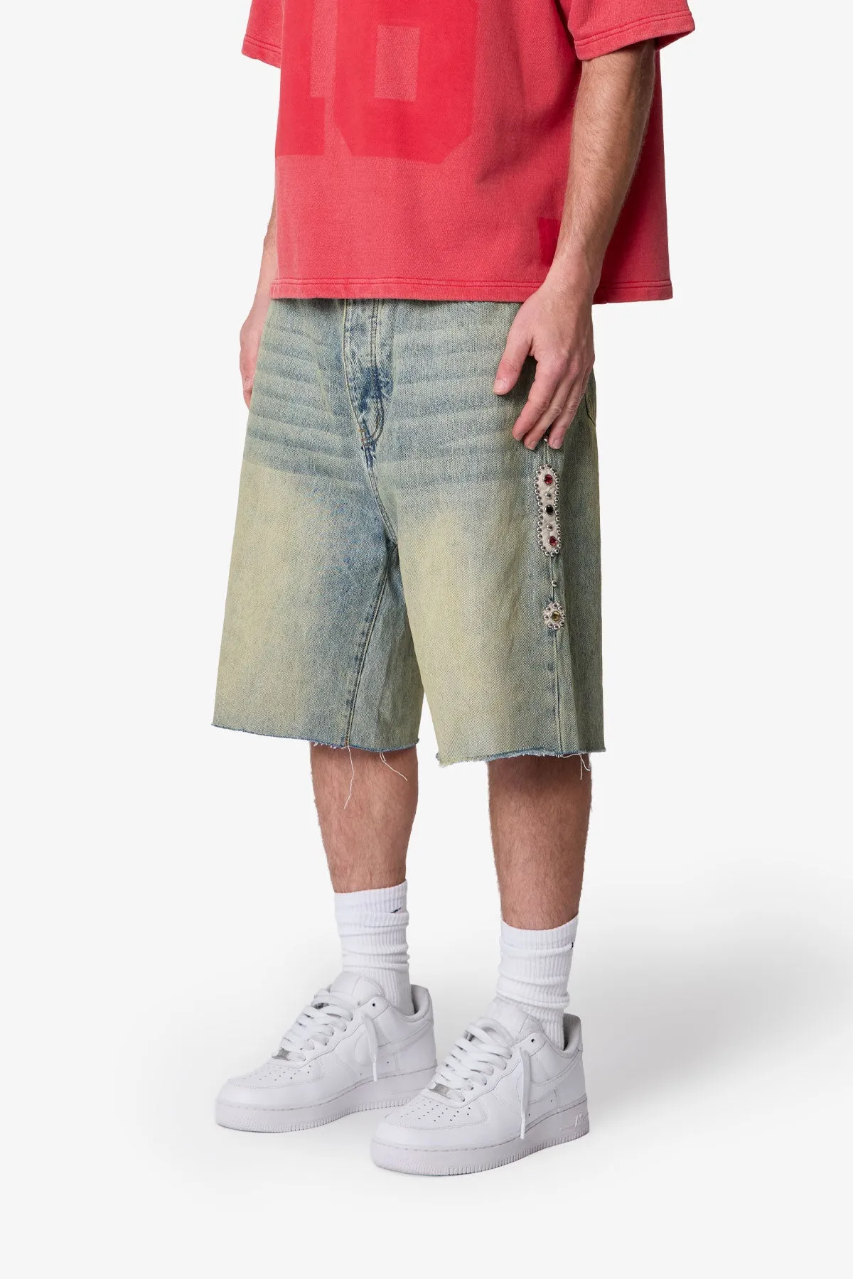 Baggy Mojave Denim Shorts - Blue sold by MNML product image thumbnail 4